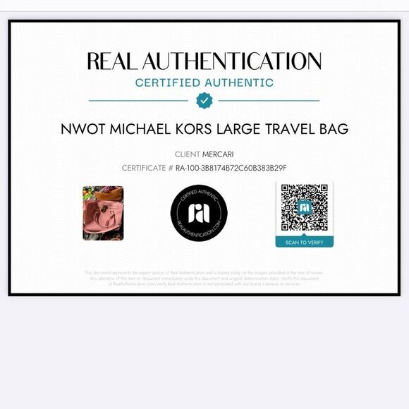 NWOT AUTHENTICATED Michael Kors Large Travel Bag - Picture 5 of 5